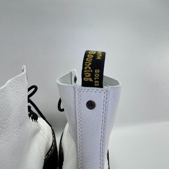 Dr Martens 1460 Pascal Max Optical White Pisa Leather Platform Boots Size US 9 - Picture 6 of 16